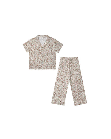 Rylee + Cru Organic Girls Bedtime Set, Holly Vines